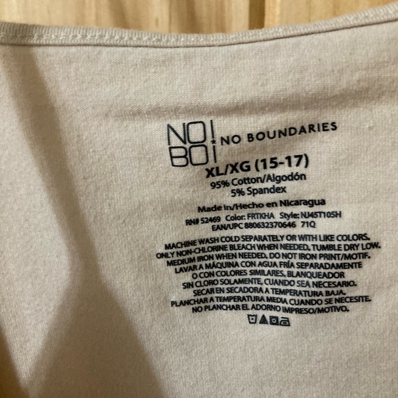 No Boundaries size XL (15-17 juniors) super stretchy camisole in beige - Picture 2 of 3